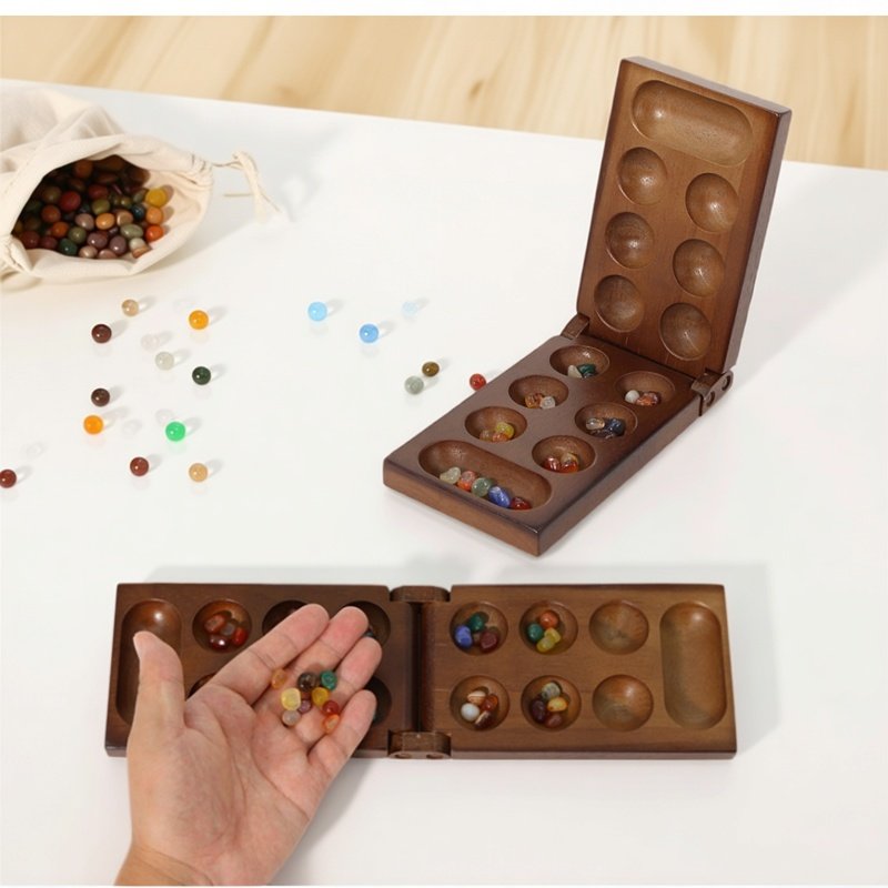 Board Game Fun - مجموعة شطرنج أفريقي من Mancala القديمة،