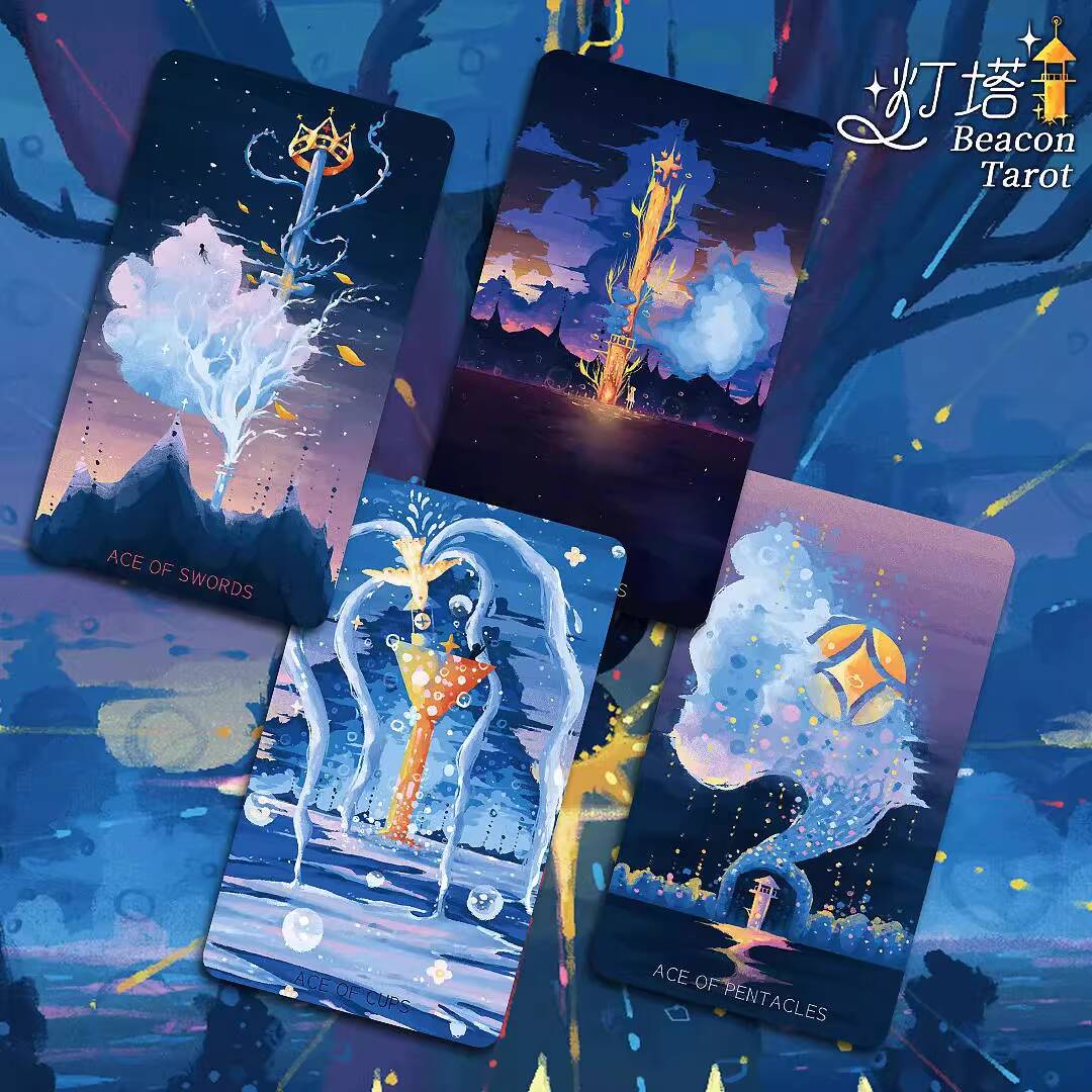 Board Game Queen - جديد المنارة بطاقات التارو الجمالية شفاء