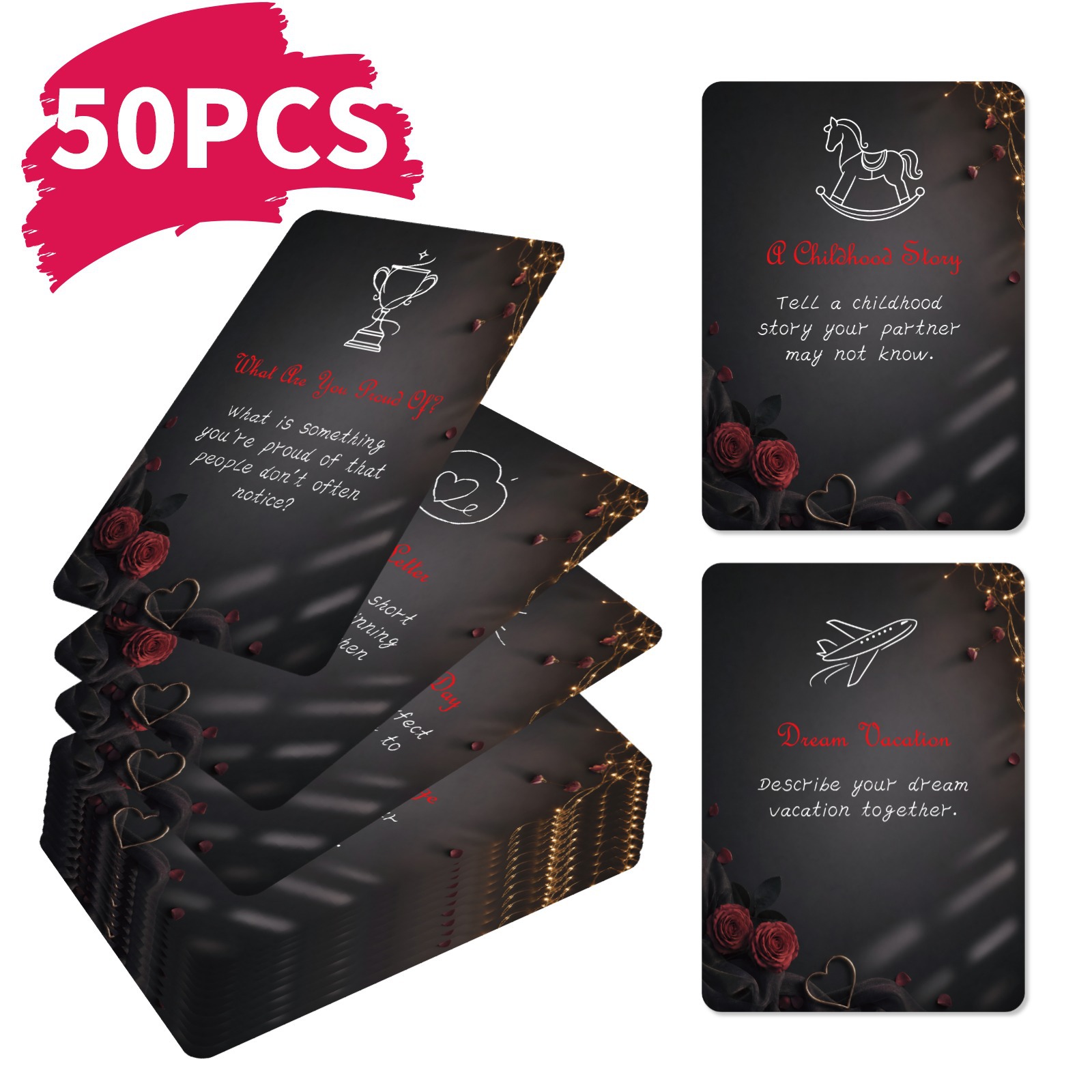 50 قطعة من بطاقات التحدي الروم - مراجعة Board Game For Couple وسعره